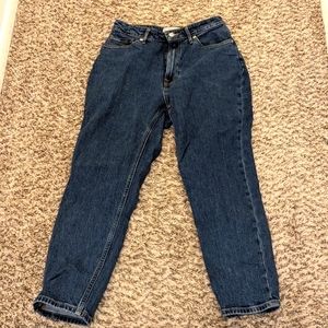 Everlane curvy cheeky jean 29 crop organic cotton washed midnight (dark wash)